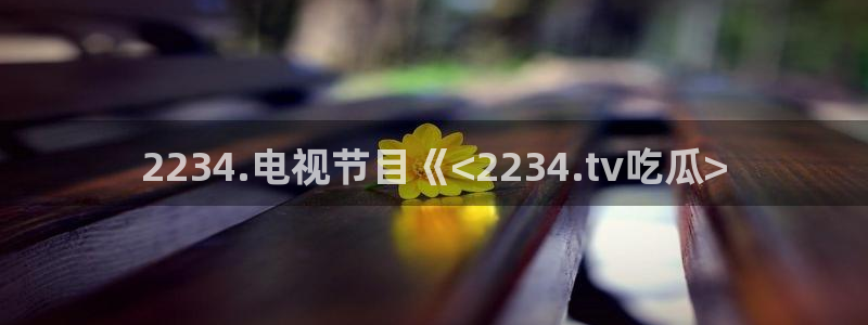 1吃瓜:2234.电视节目《<2234.tv吃瓜>